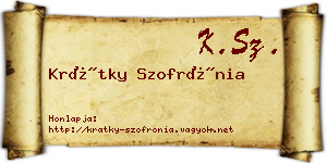 Krátky Szofrónia névjegykártya